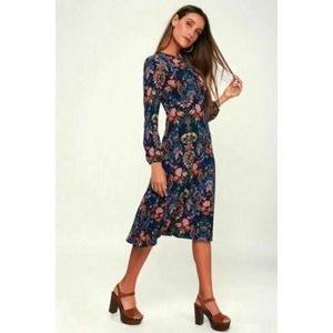 NWT I. Madeline Floral Garden Splendor Midi Dress
